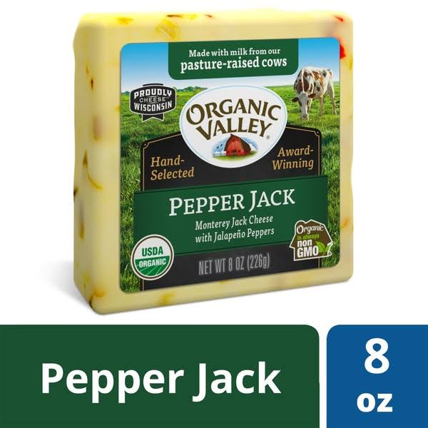 Organic Valley Cheese, Pepper Jack - 8 oz
