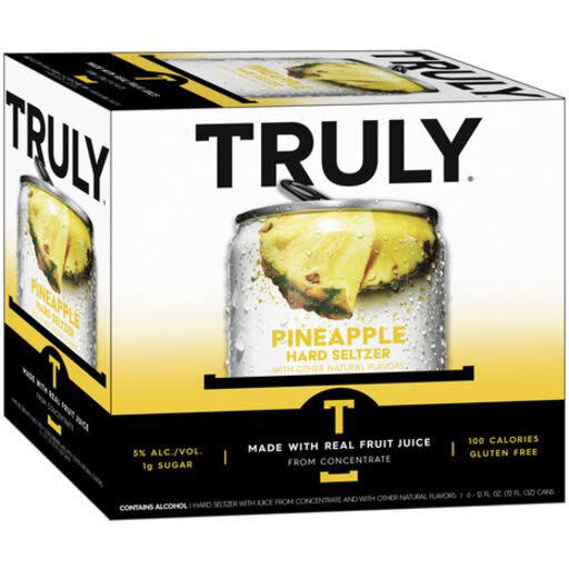 Truly Hard Seltzer, Pineapple - 6 pack, 12 fl oz cans