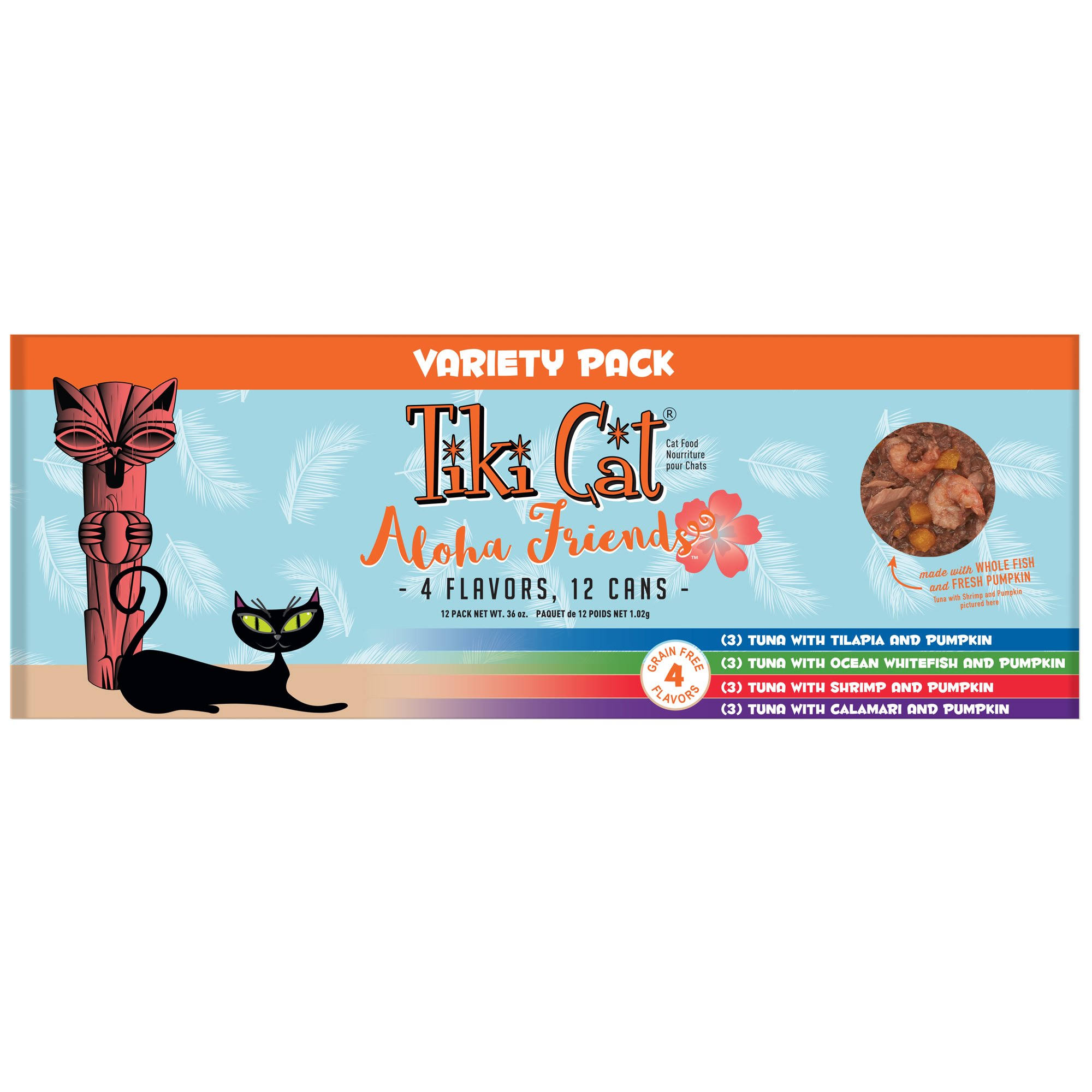 Tiki Cat Aloha Friends Variety Pack Cat Food - Grain-Free, 3oz, 12 Pack