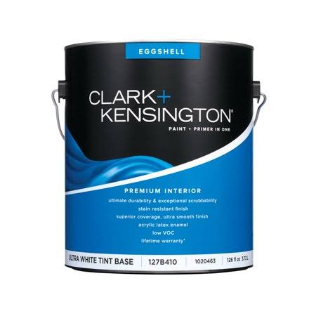 Clark+kensington Eggshell Tint Base Ultra White Base Acrylic-Alkyd Premium Paint Interior 1 G