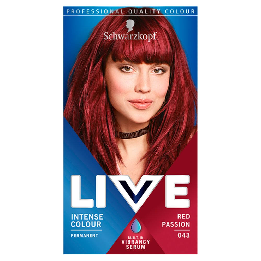 Schwarzkopf Live Intense Colour Permanent Hair Dye - 043 Red Passion