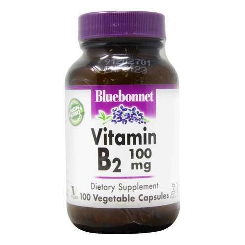 Bluebonnet Nutrition Vitamin B2 - 100 mg - 100 Vegetable Capsules