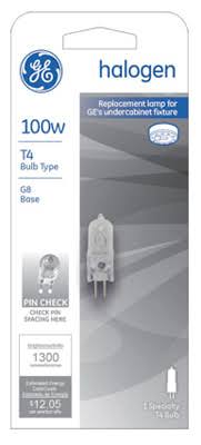 GE Lighting Specialty T4 Halogen Light Bulb - 100W, 1300 Lumen, Clear