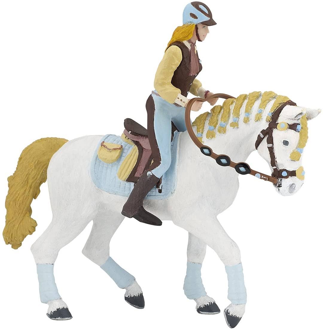Papo 51545 Trendy Riding Women's Horse Blue Figure