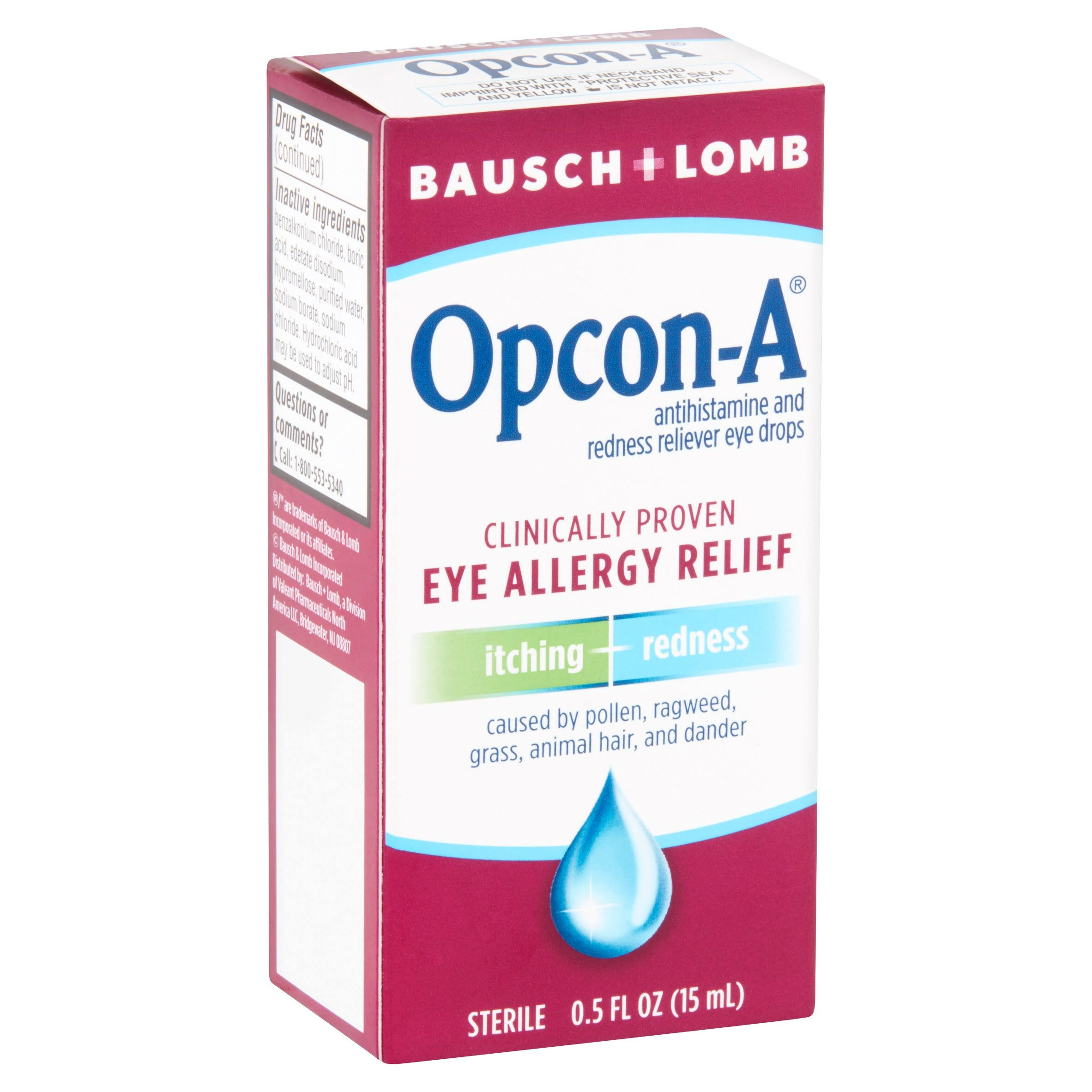 Bausch & Lomb Opcon-A Sterile Antihistamine & Redness Reliever Eye Drops - 0.5 oz