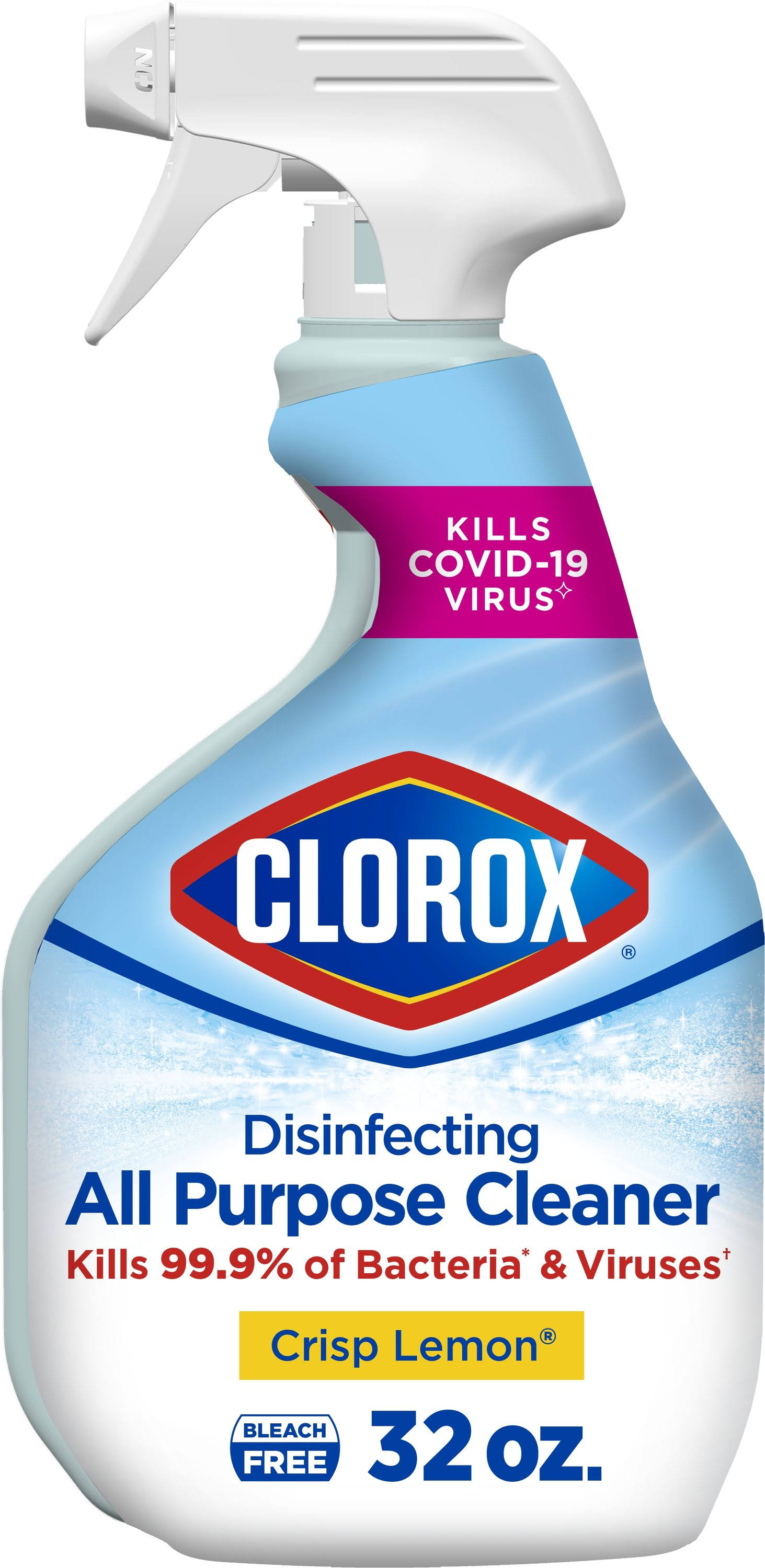 New Clorox Disinfecting All Purpose Cleaner 1EA 32oz Crisp Lemon Scent-Kills 99%