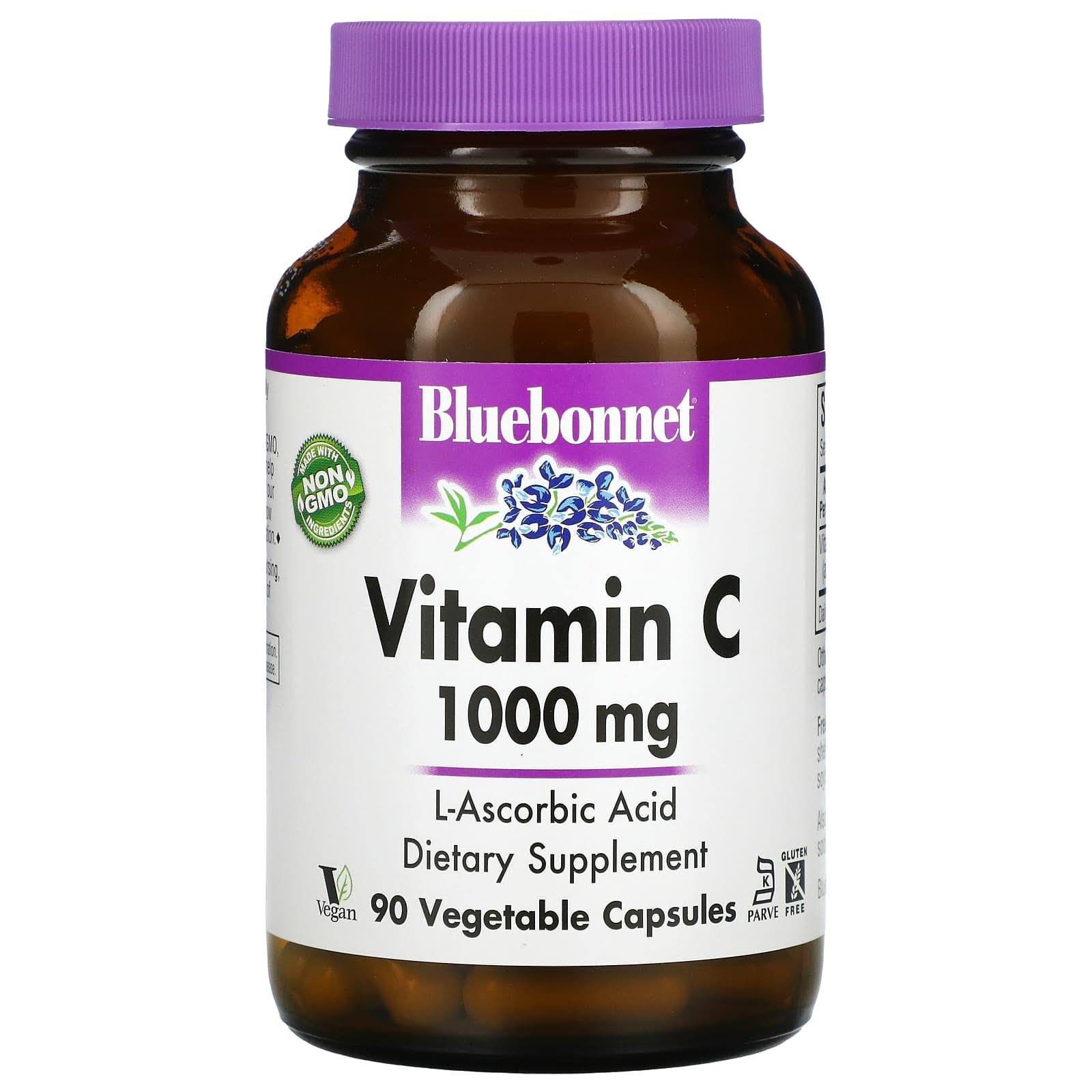 Bluebonnet Vitamin C - 90 Vcaps, 1000mg