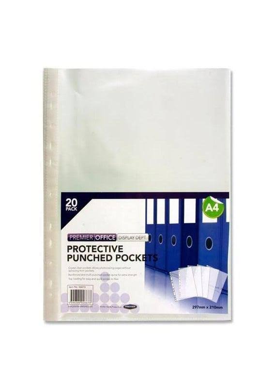 Premier Depot Protective Punched Pockets - 20 Pack