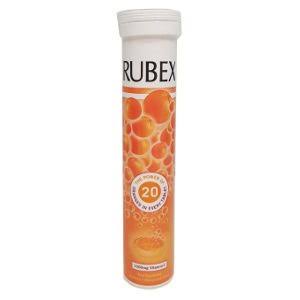 Rubex Vitamin C Effervescent Tablets - Orange, 1000mg, 20 Effervescent Tablets