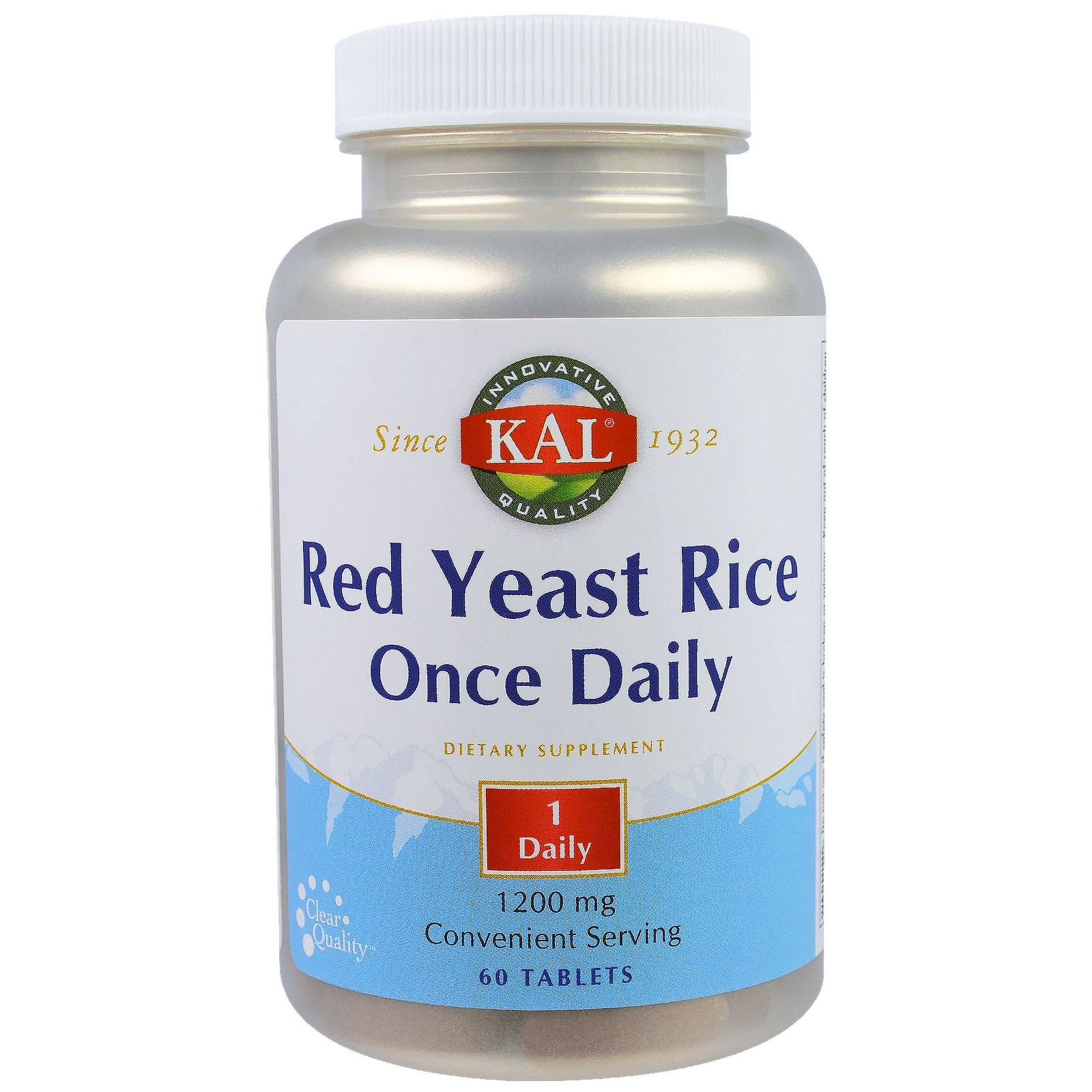Kal Once Daily Red Yeast Rice Dietary Supplement - 60 Tablets