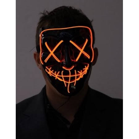 Light Up Purge Mask - Costume Accessory - Teen Adult - Orange, Adult Unisex, Size: Adult/Teen