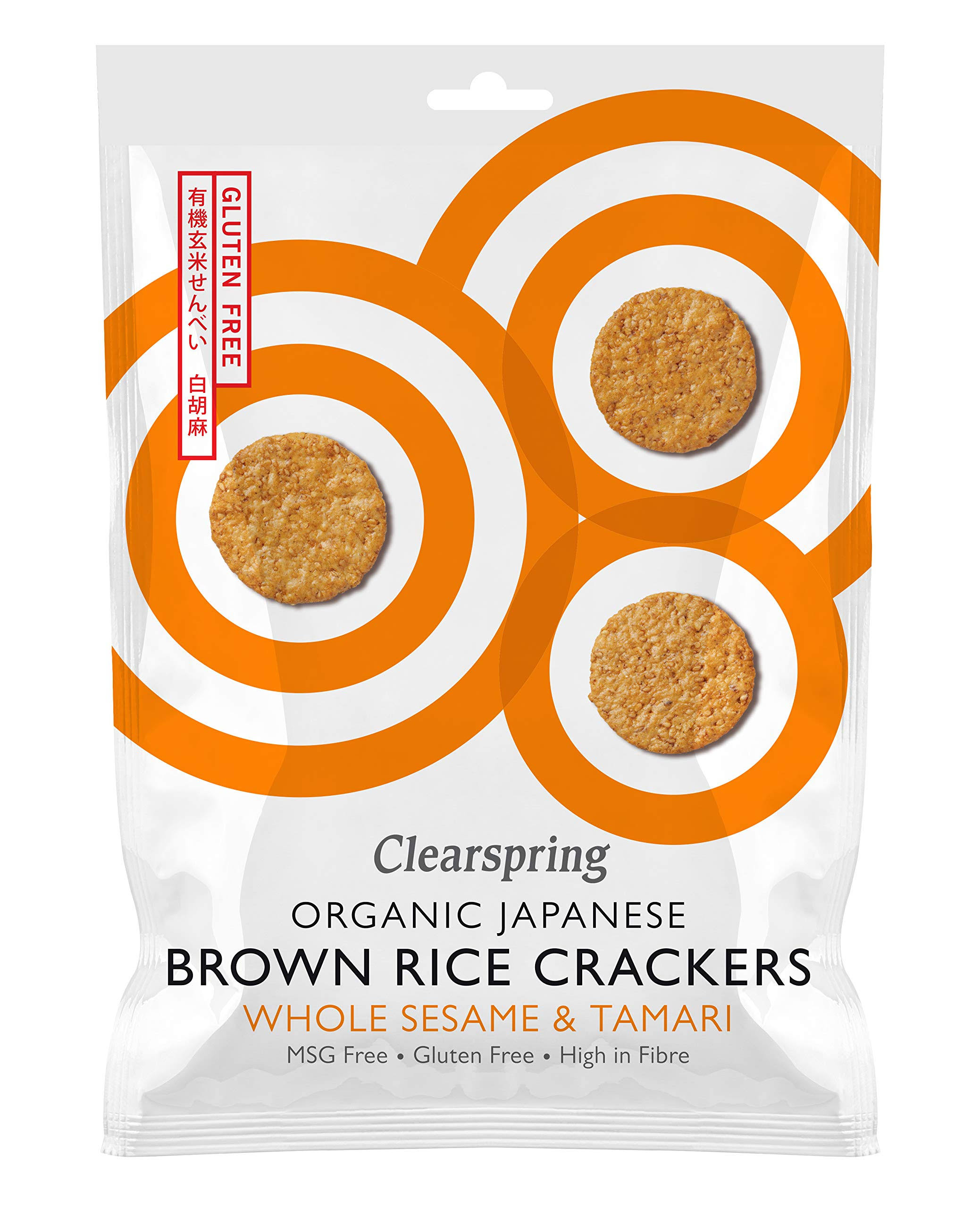 Clearspring Organic Brown Rice Crackers - Whole Sesame