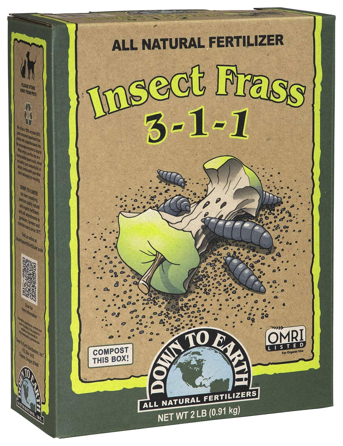 Down To Earth Organic Insect Frass Fertilizer Mix 3-1-1, 2lb