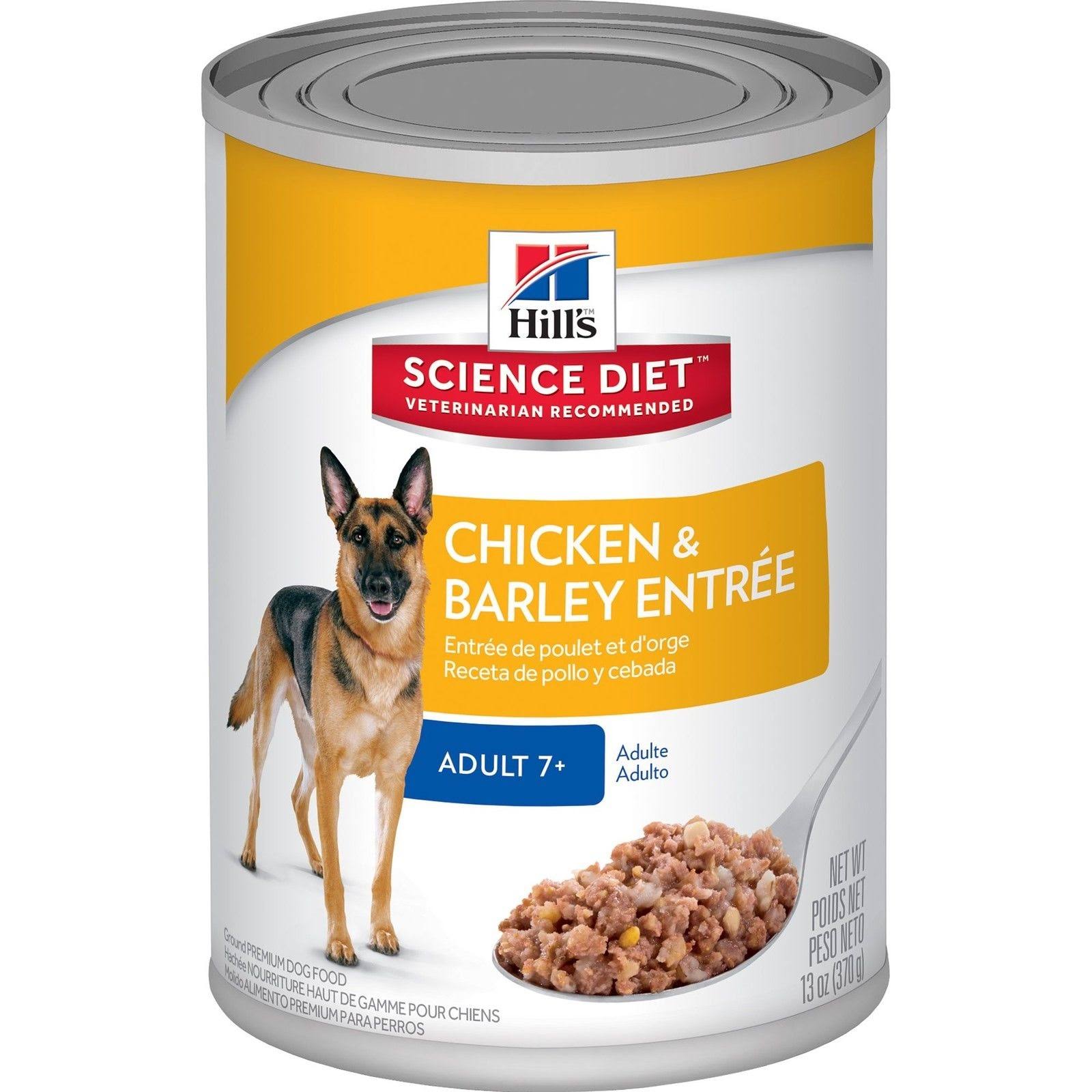 Hill's Science Diet Ground Premium Dog Food - Adult 7 Plus, Chicken and Barley Entrée, 13oz