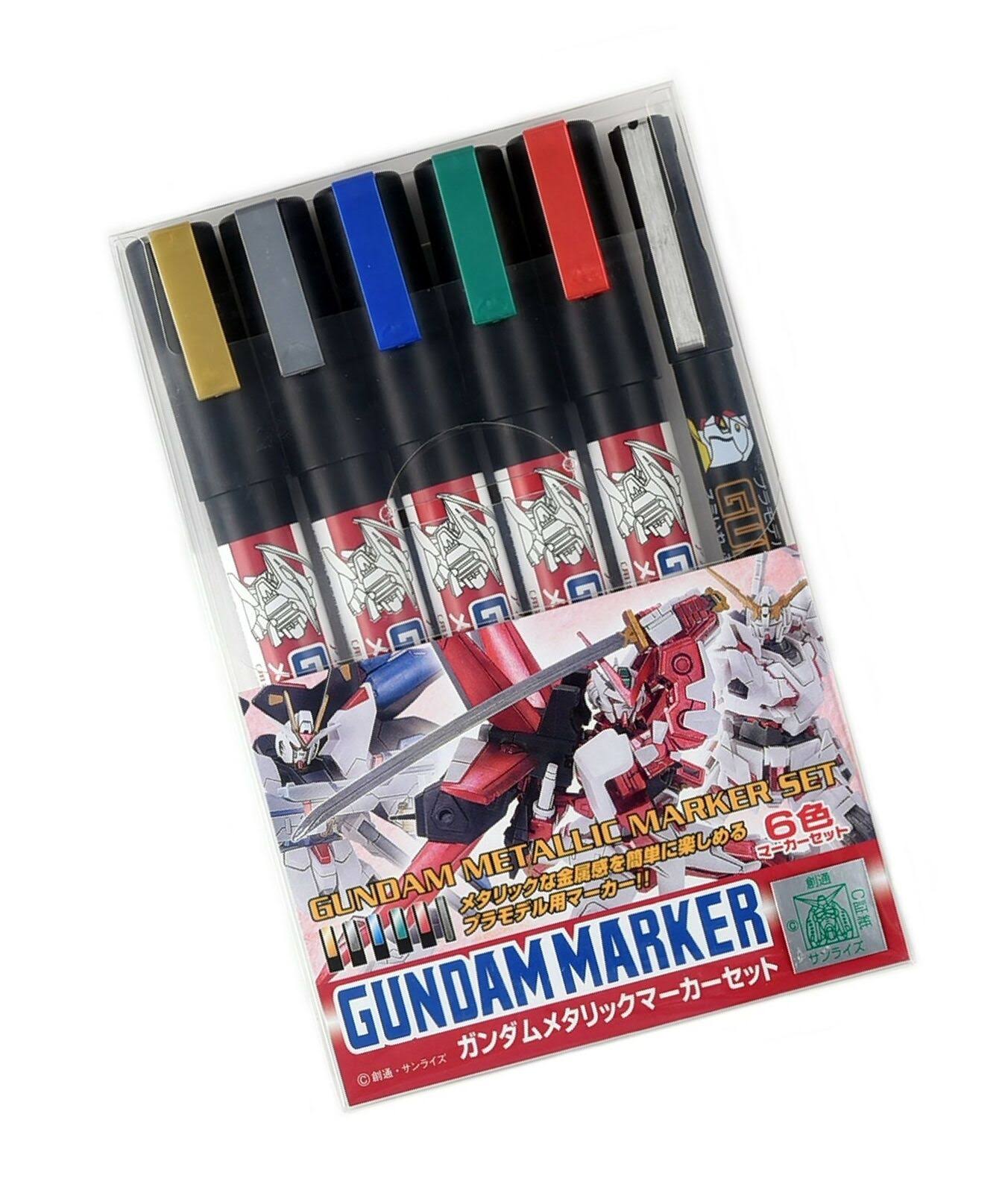 GSI Creos AMS 121 Gundam Metallic Marker Set - 6 Pieces