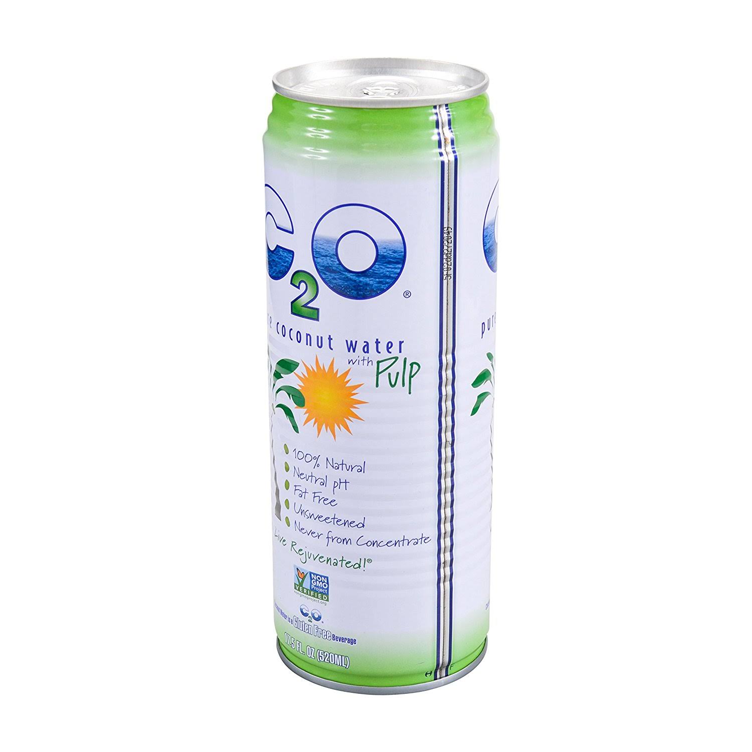 C2O Pure Coconut Water - with Pulp, Unsweetened, 17.5oz