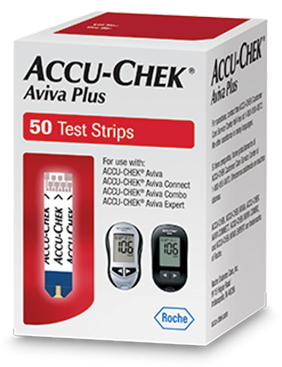 Accu-Chek Aviva Plus Blood Glucose Test Strips - 50 Count