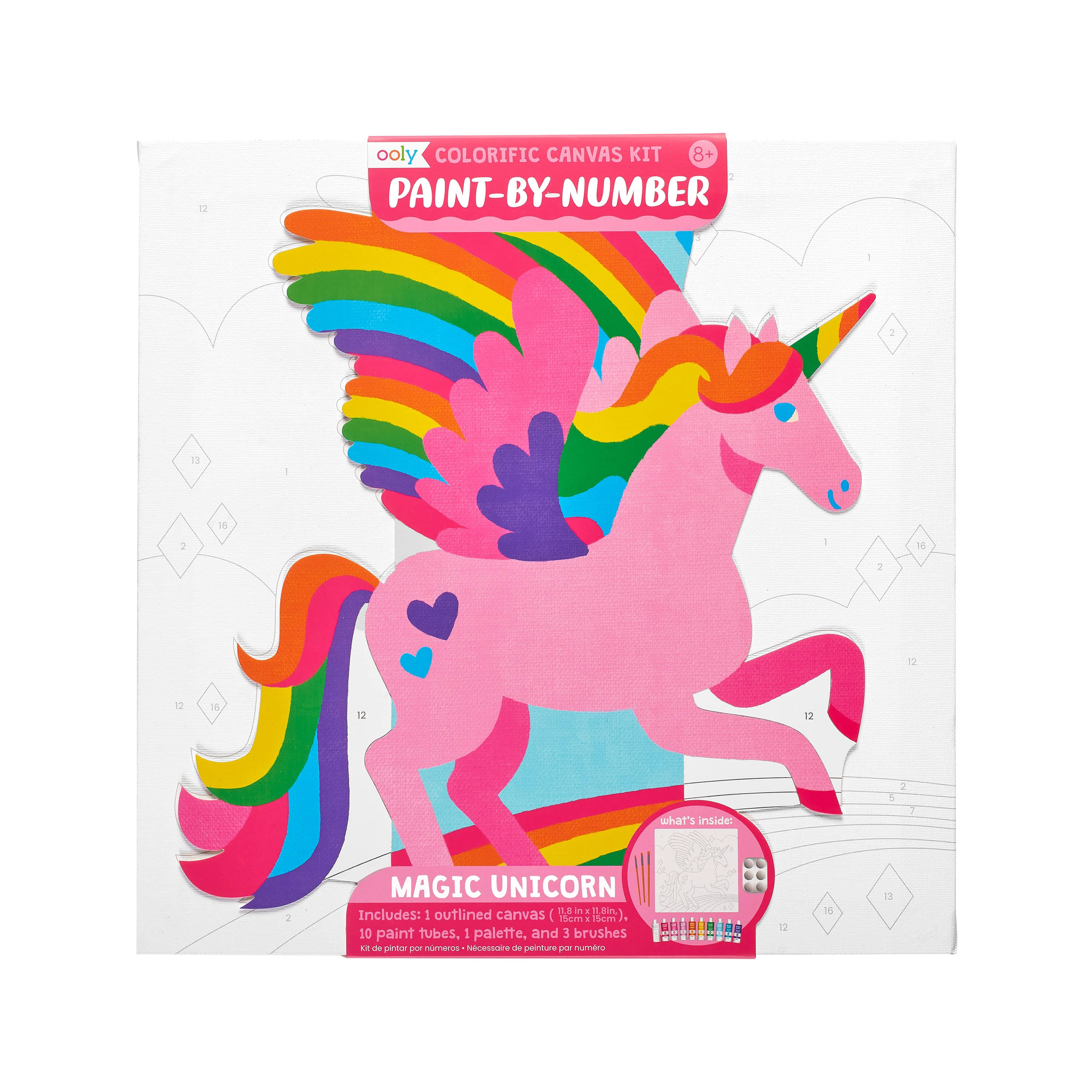 Ooly Magical Unicorn Colourific Canvas Paint by Number Kit