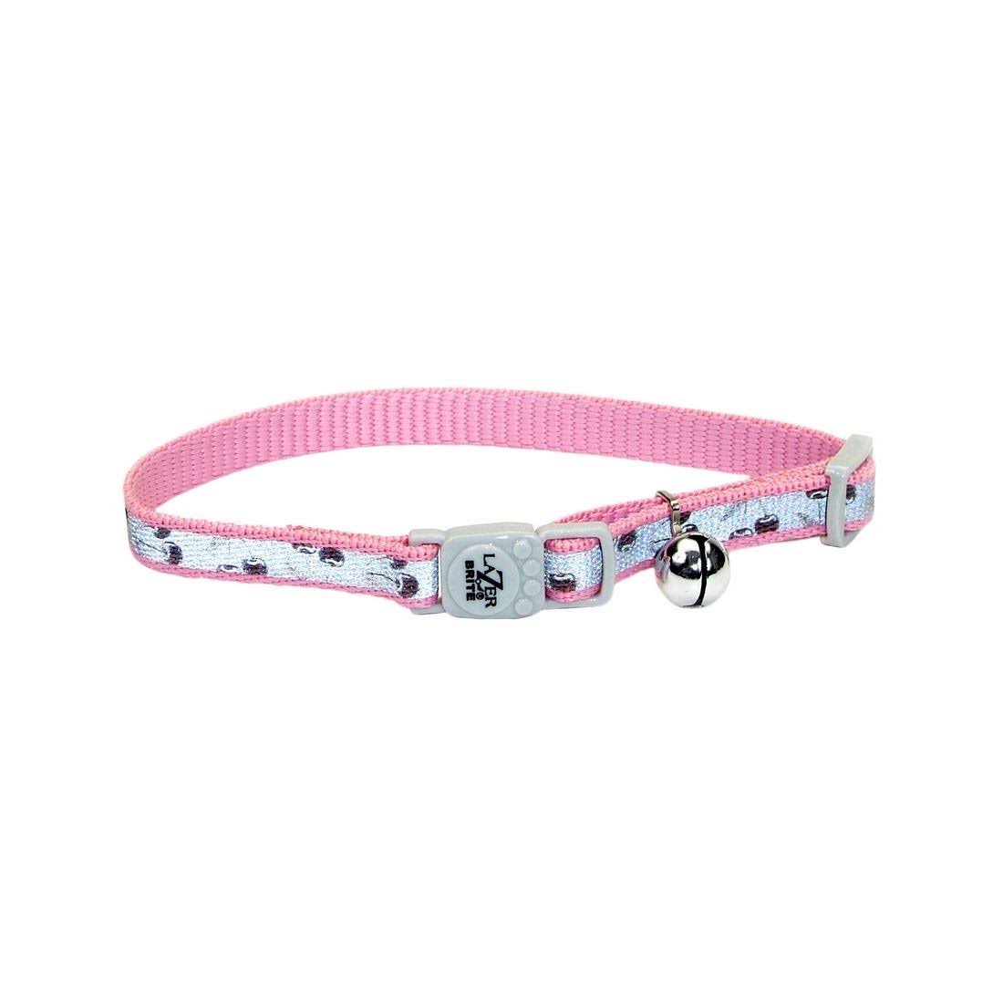 Coastal Pet Products Lazer Brite Reflective Adjustable Breakaway Cat Collar - Pink Cherry