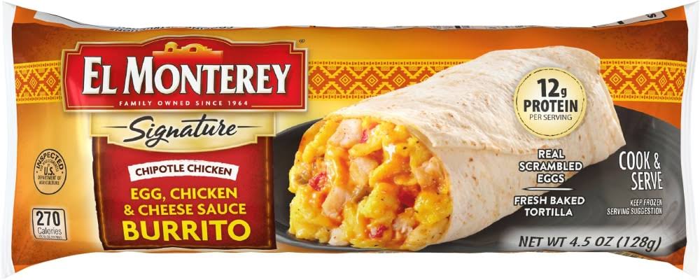 El Monterey Signature Burrito, Egg, Chicken & Cheese Sauce - 4.5 oz