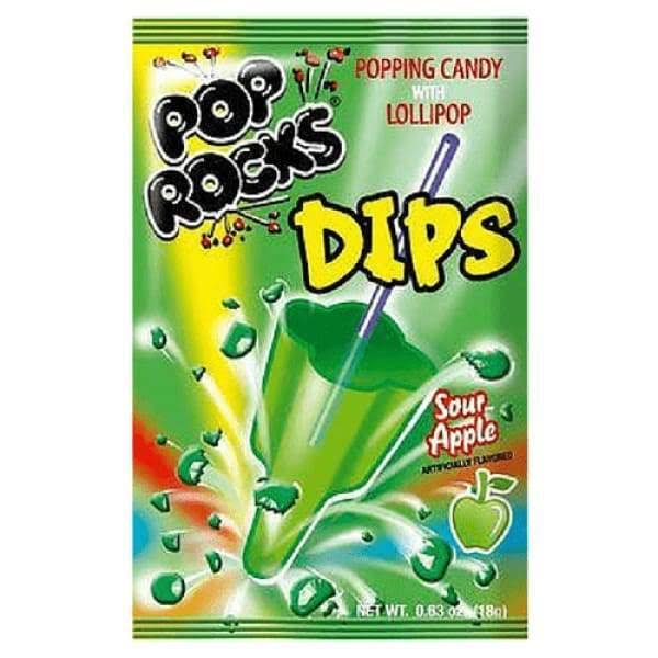 Pop Rocks Dips Candy - Sour Apple, 18 Count