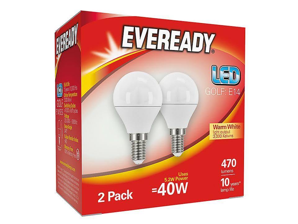 6 x Energizer LED LAMP Candle B22 Bulbs Warm White 3000K replace 40W 470 Lumens 