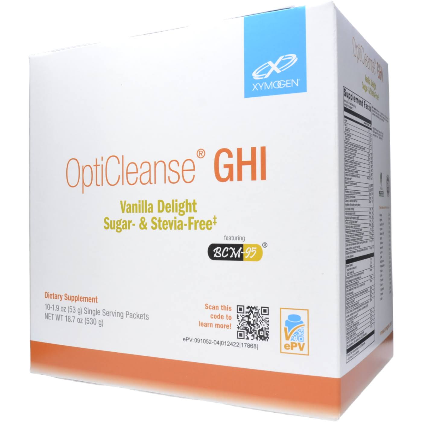 Xymogen OptiCleanse GHI Sugar and Stevia-Free - Vanilla Delight - 10 Servings