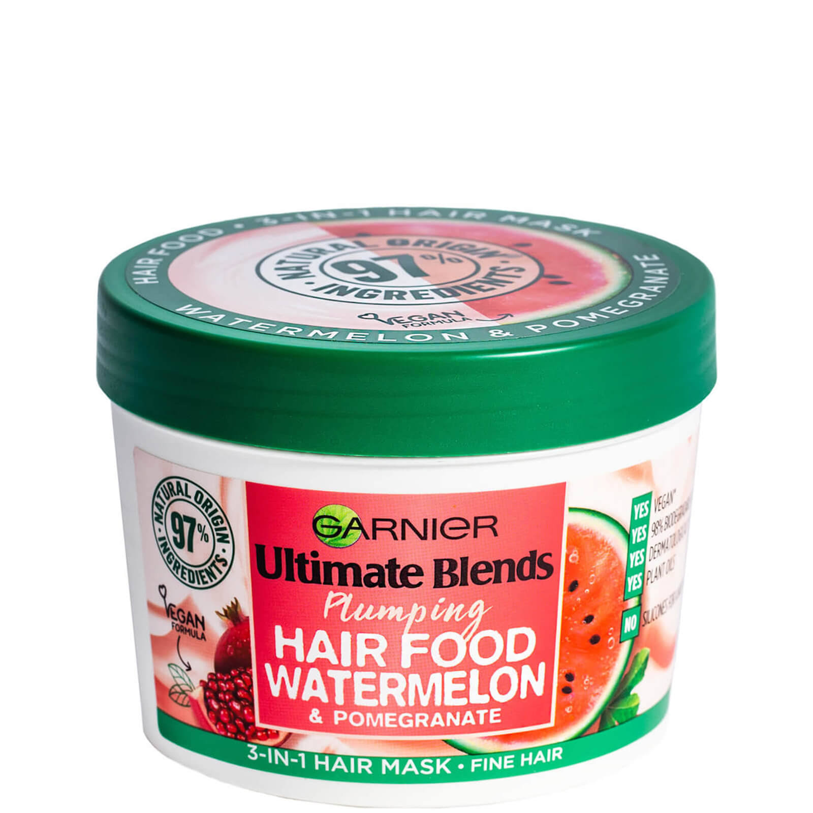 Garnier - Ultimate Blends Plumping Watermelon Hair Food 3 in 1 Mask 390 ml
